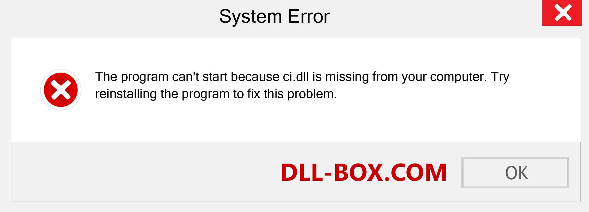  ci.dll file is missing?. Download for Windows 7, 8, 10 - Fix  ci dll Missing Error on Windows, photos, images