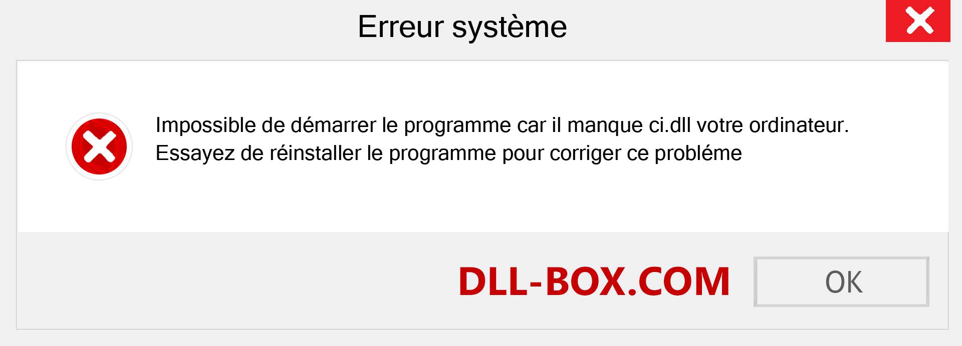 Le fichier ci.dll est manquant ?. Télécharger pour Windows 7, 8, 10 - Correction de l'erreur manquante ci dll sur Windows, photos, images